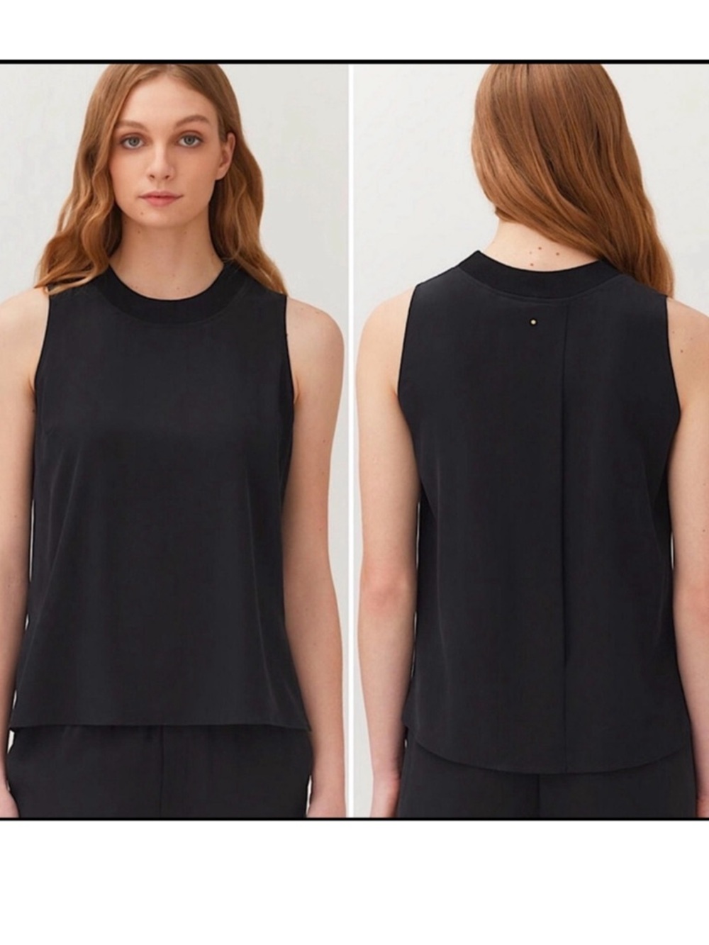 Cuyana washable silk muscle tee tank black large  NWT $125
